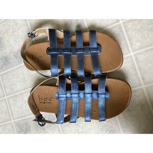 Born BOC Blue Sandals Faux Fisherman Strap Style Comfort Sz 8 Buckle Closure